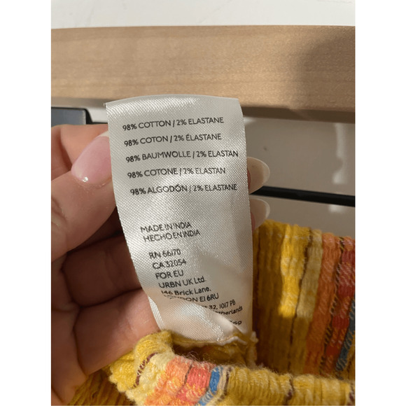 Free People Striped Fall Cotton Scarecrow Women's XS Flare Pants - Picture 5 of 5